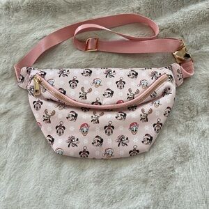 Source Unknown Pink Character Print Crossbody Belt Bag